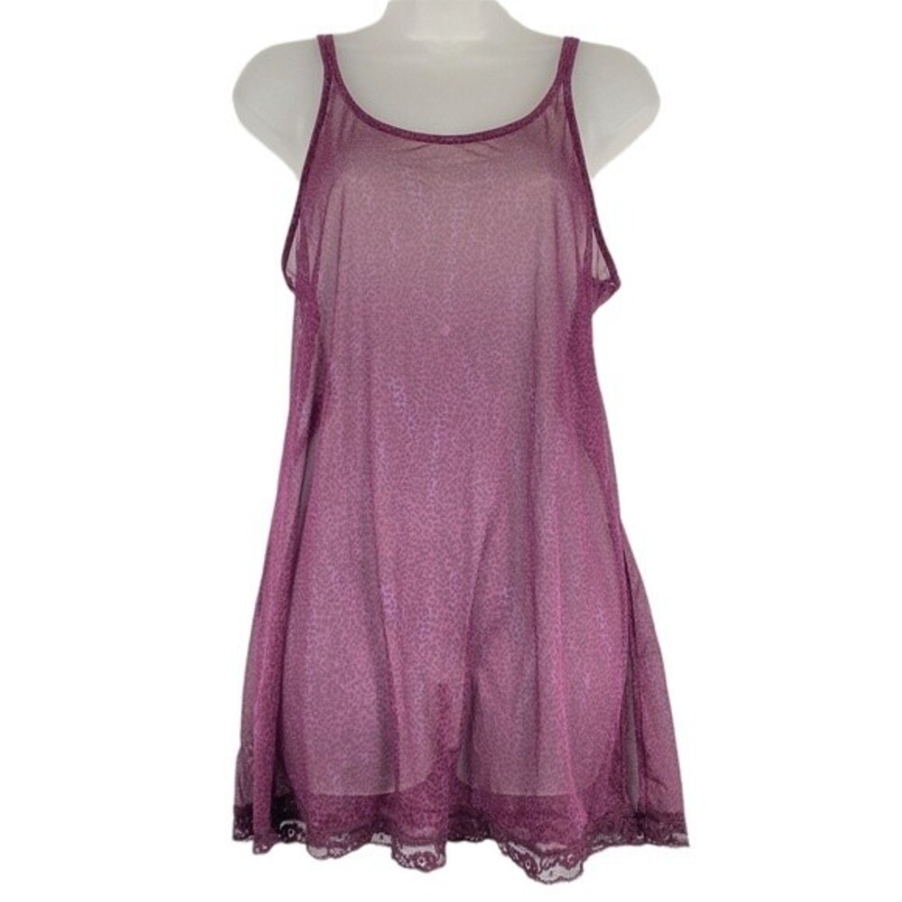 Victoria Secret’s Animal Print Maroon /Purple Black Babydoll Chemise Size M VGUC